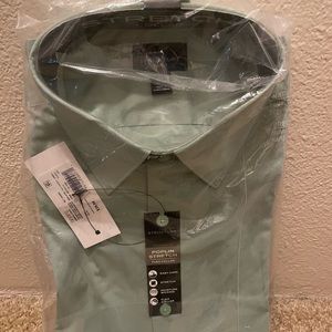 Structure Poplin Stretch Flex Collar Modern Fit Dress Shirt M 15 1/2